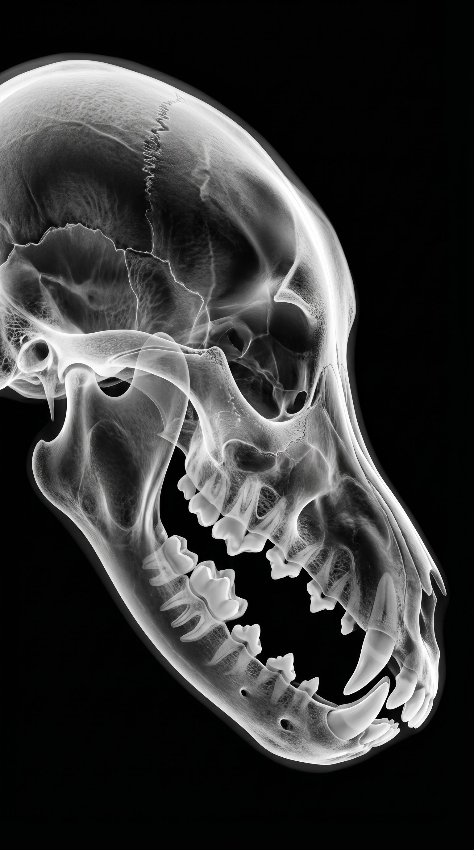 Close-up of bared canine fangs with strands of saliva — Balenciaga Spike Bowl