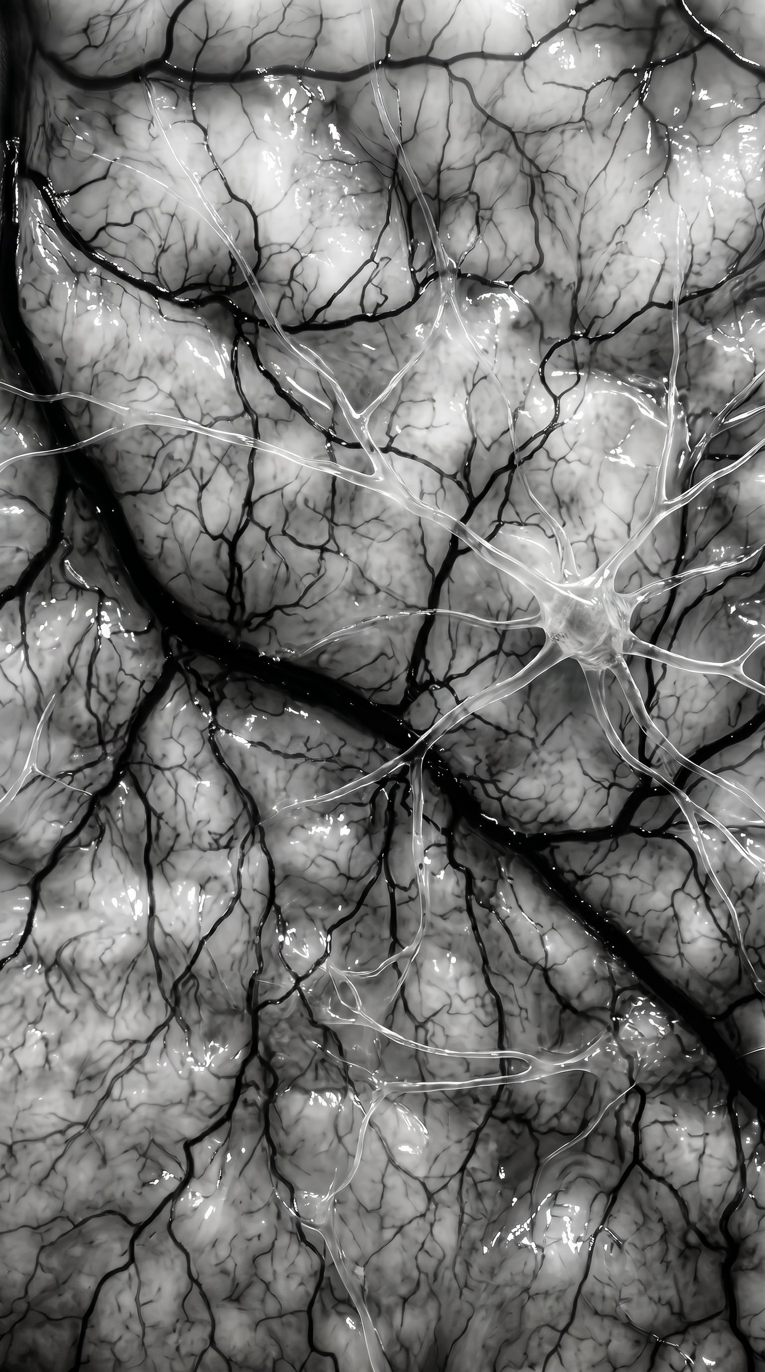 Macro texture of organic veined tissue with translucent neural fibres — Balenciaga Spike Bowl