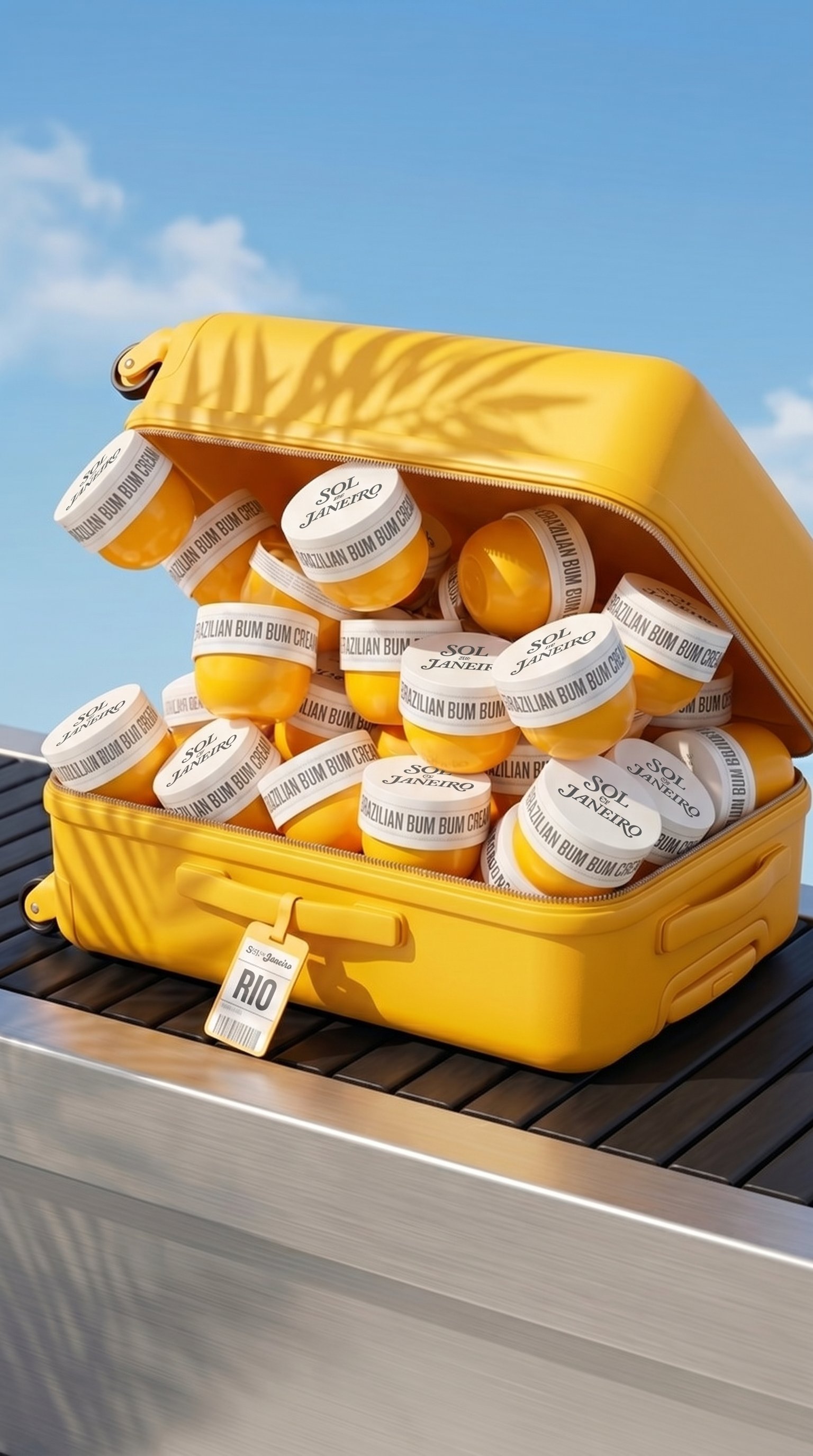 Exploded jar with cream trails